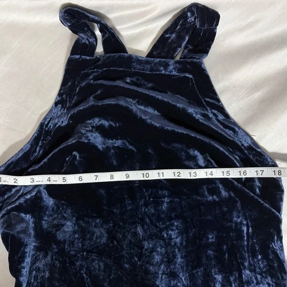 Anthropologie Navy Velvet Halter Maxi Dress NWT M - Picture 7 of 11
